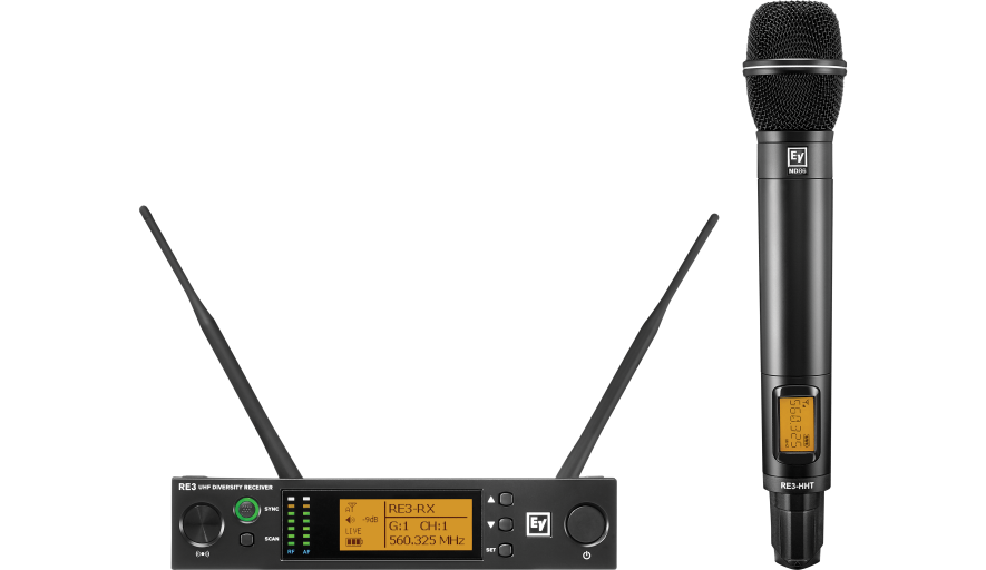 RE3 ND86 UHF wireless set featuring ND86 dynamic supercardioid